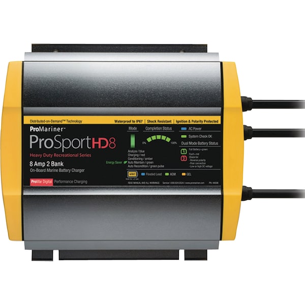 Promariner ProMariner 44008 Prosporthd Series USA Batttery Charger, 8 Amps, 2 Bank 44008 - main